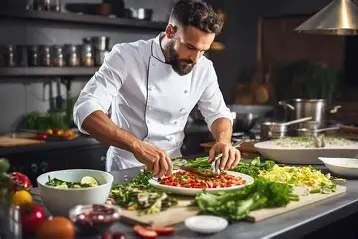 Chef with vegetables